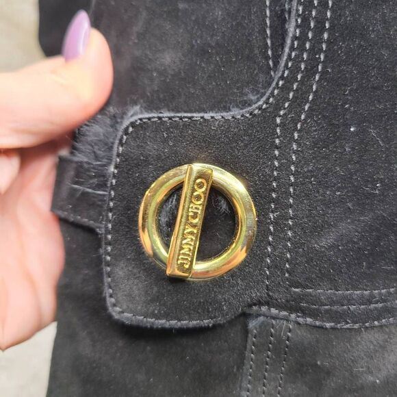 Jimmy Choo Black Suede Leather Mid Calf Fur Lined Boots sz 36.5 - Picture 3 of 10